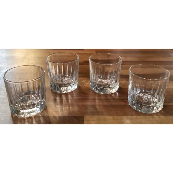 4 Vintage Crisa (Libbey) Clear Glass Whiskey Rocks Double Old Fashioned Glasses - Picture 7 of 9